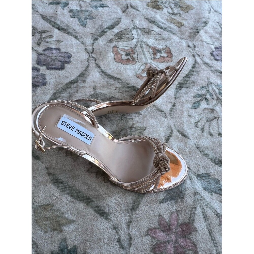 Steve Madden Rose Gold Knot Strap Heeled Sandals
